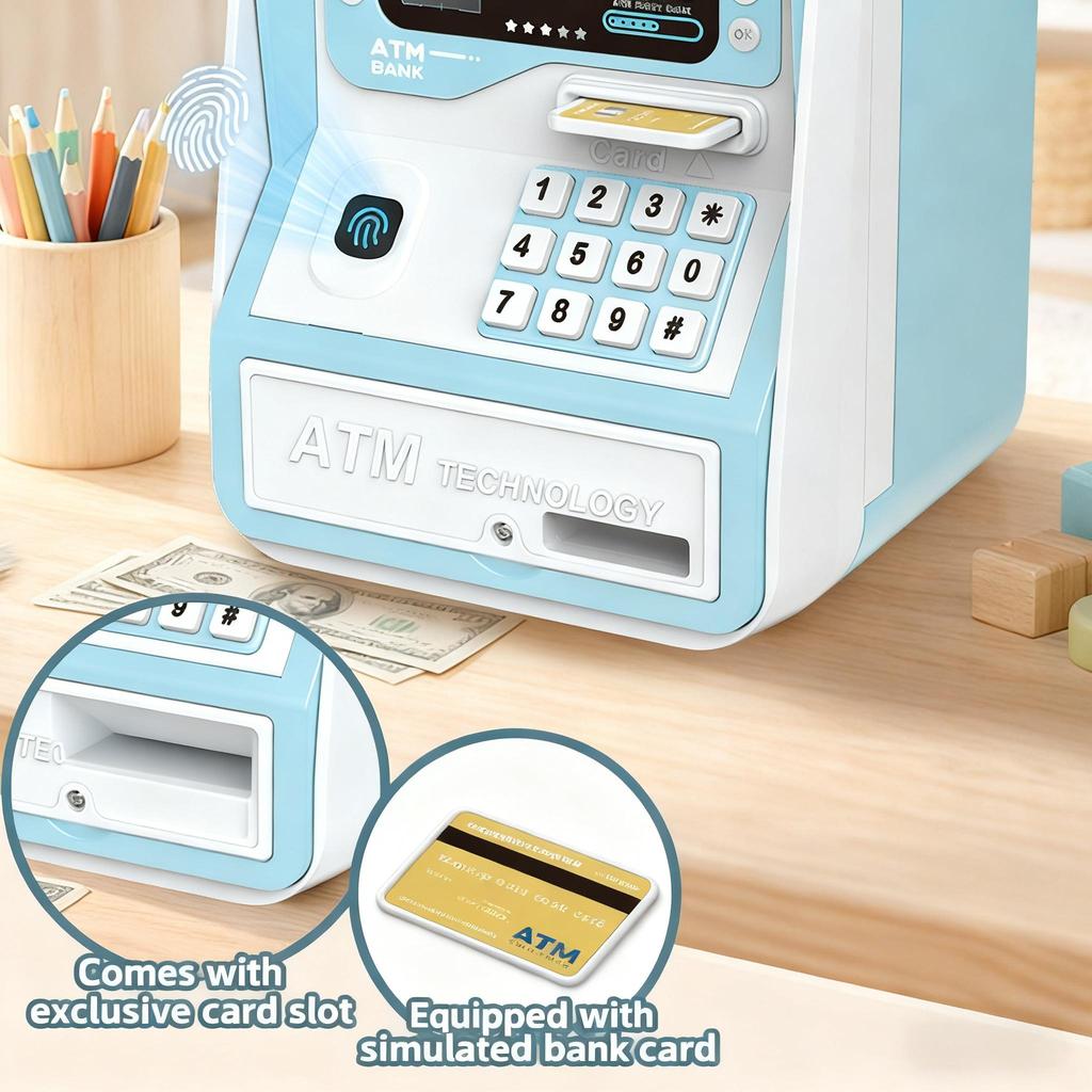 Simulated ATM Password Piggy Bank, Creative Kids Toy, Holiday Gift, Learning To Save, Learning Financial ManagementHoliday Toy