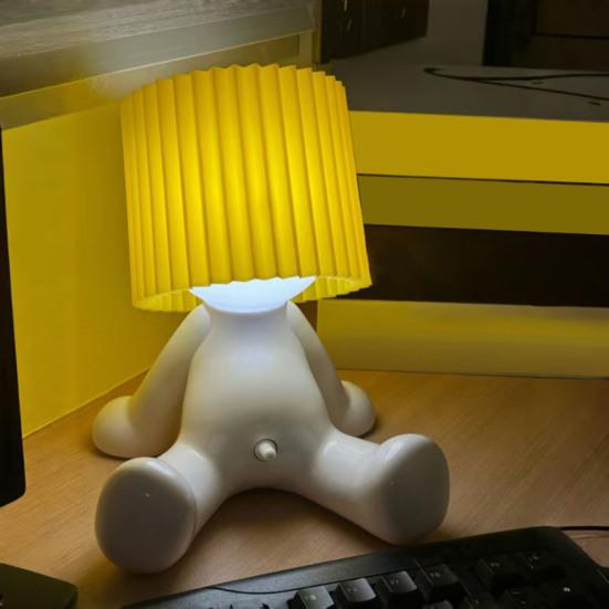 LED Night Light Soft Glow Creative Shape Widely Application Funny Plug-in Table Lamp Boy-shaped Bedside Light Decoration