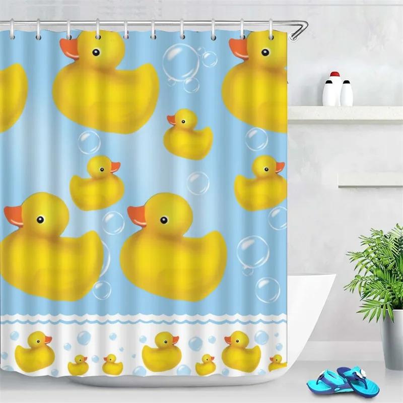 HBU23Anime Cute Duck Printed Shower Curtain Cartoon for Bath Waterproof Bathroom Curtain Durable Bath Screen Bathroom Decor Fu7$