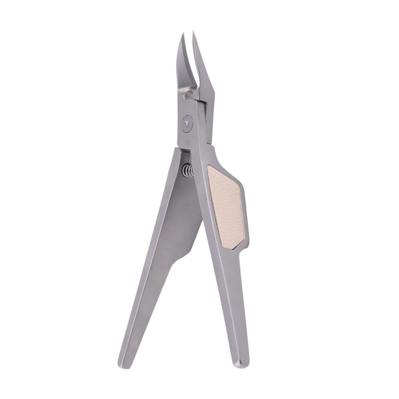 Ultra-thin Angled Stainless Steel Cuticle Nippers with Built-in Spring & Sharpened Eagle Beak Design