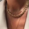 Rock Hip-hop Spiral Twist Thick Rope Chain Necklace for Women Men Stainless Steel Gold Color Minimalist Stackable Choker Jewelry