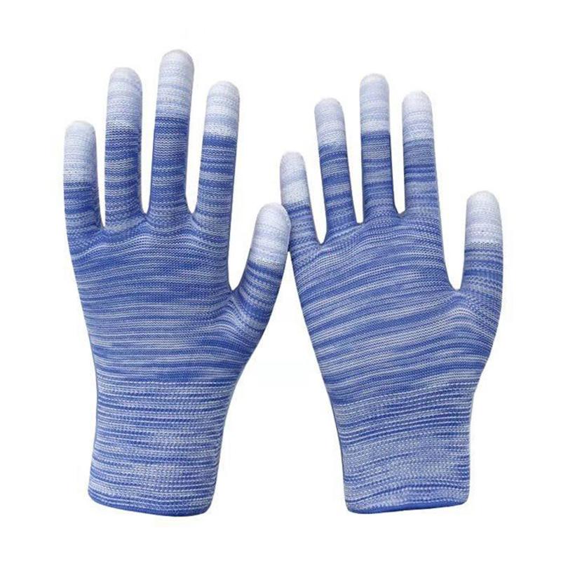 6 Pairs Colorful Gardening Gloves For Women And Men Coated Finger Gloves Pu Nylon Garden Gloves Outdoor Protective Work Gloves