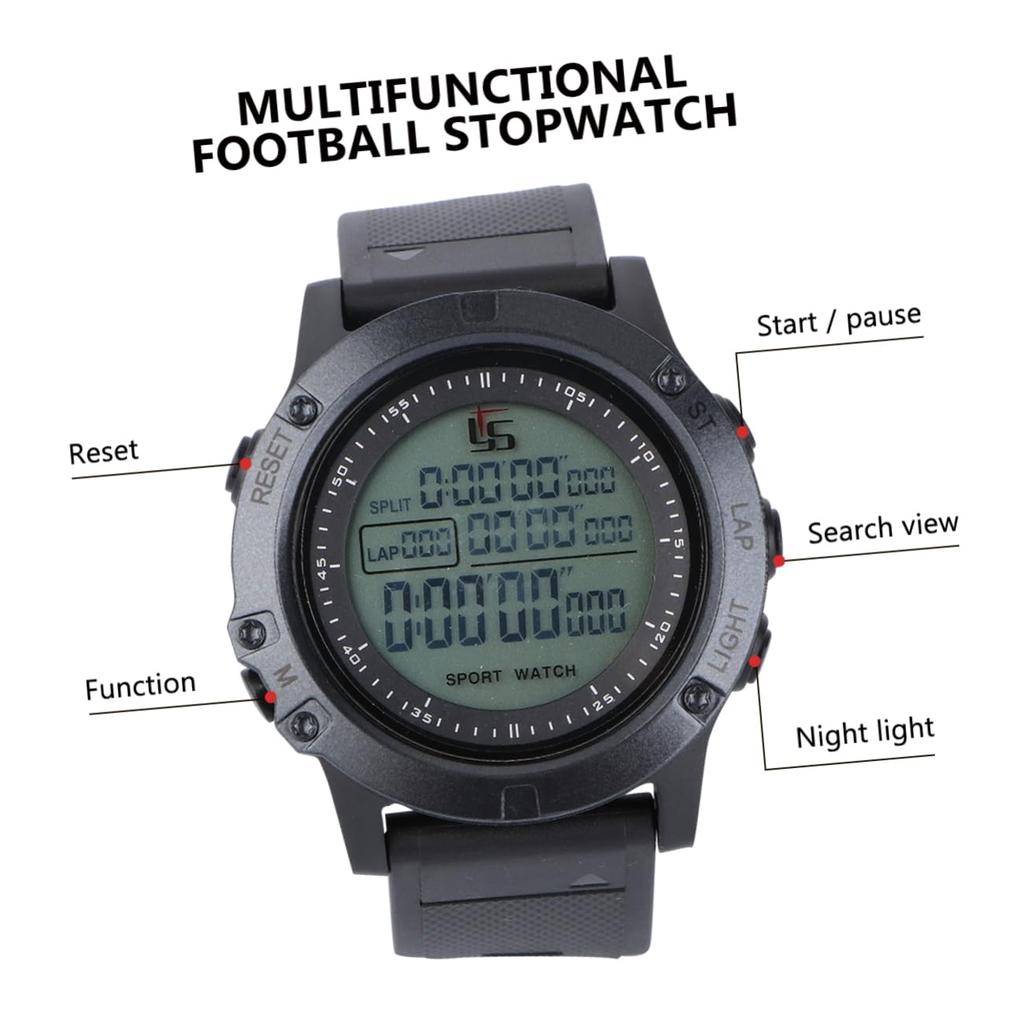 LIOOBO Digital Sports Soccer Referee Stylish Watch with Stopwatch and Easy To Black Multi-Function Watch, Watch, Men's Chronograph, Read,