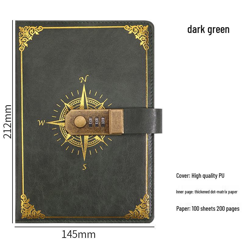 Set Regalo Quaderno Password A5 - Registro Riunioni d'Affari d'Ufficio & Diario Vintage con Logo Personalizzabile.