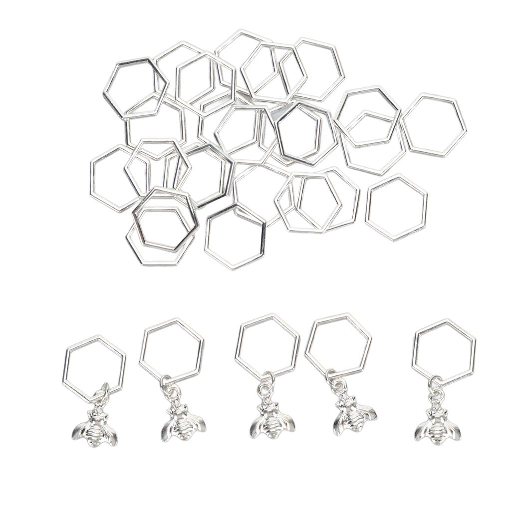 30Pcs Knitting Stitch Markers Metal Hex Crochet Markers for Weaving Crafts Fabric Clothing