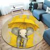 Charming Elephant Rug for Kids' Playroom Decor round carpet for home sofa bedroom, gift