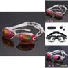 Gafas de Natación Premium Impermeables Y Antivaho Recubrimiento de Colores Espejo Pequeño Set de Competición Para Visión Cristalina