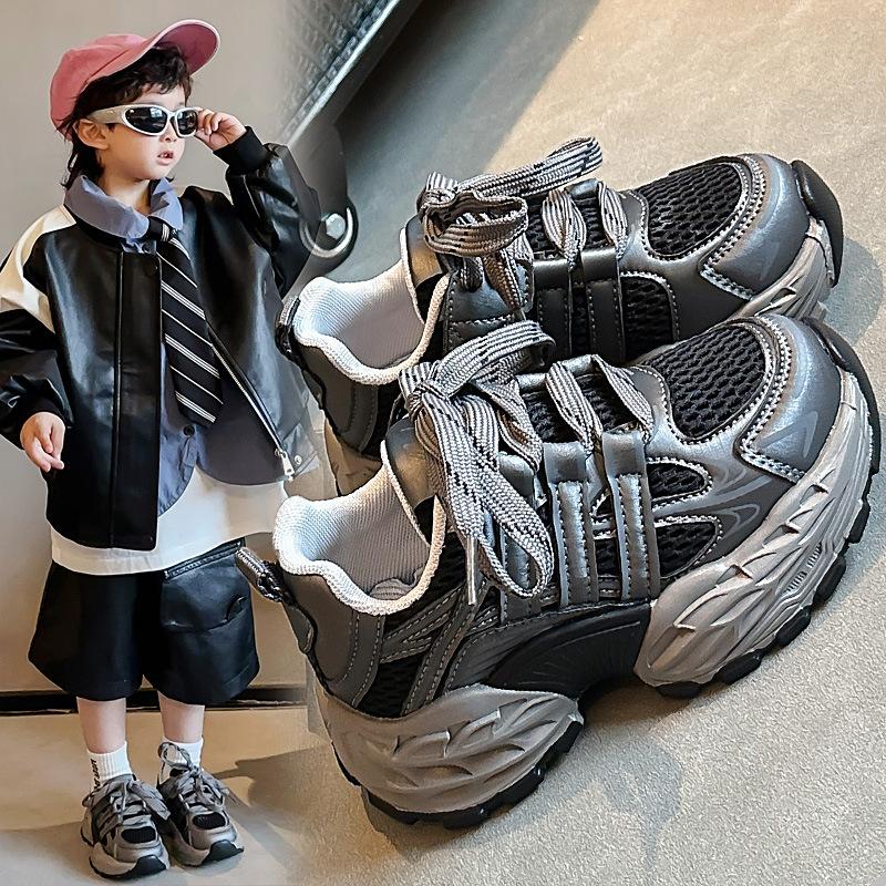Girls' Sneakers2026Spring and Autumn New Style Children's Lightweight Soft-Soled Dad Shoes Popular Boys' Running Shoes Casual Shoes