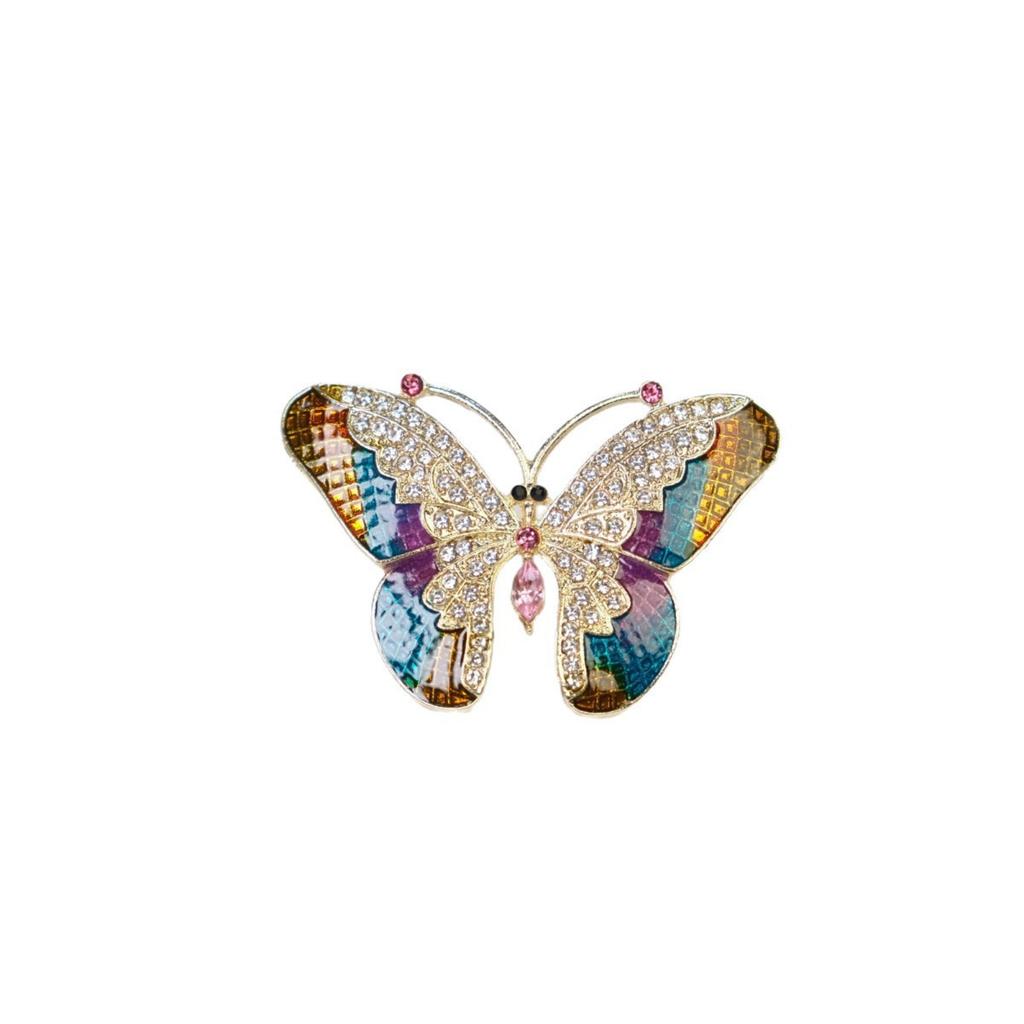Fashion Butterfly Brooch for Women - Colorful Enamel Lapel Pin for Wedding Party, Jackets, Coats, and Scarves