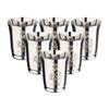 Stainless Steel Water Glasses Pari Design with Laser Flower Design | Capacity: 350 ML | Set of 6 Glasses