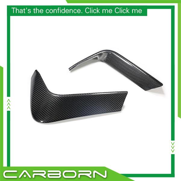 Add On Type Gloss Black Real Dry Carbon Fiber Lower Spoiler Corner Flaps Apron Winglets For BMW M3 F80 M4 F82 F83 2014-ON 2 Pcs