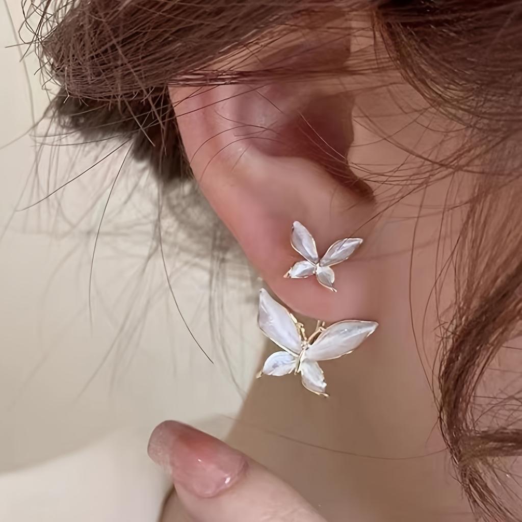 2-in-1 Butterfly Earrings for Women, Convertible Design Dangle Jewelry Stylish Unique Daily Gift