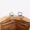 1 Pair Silver Plated Elegant Earrings Lovely Hollow Out Cats Cartoon Earrings