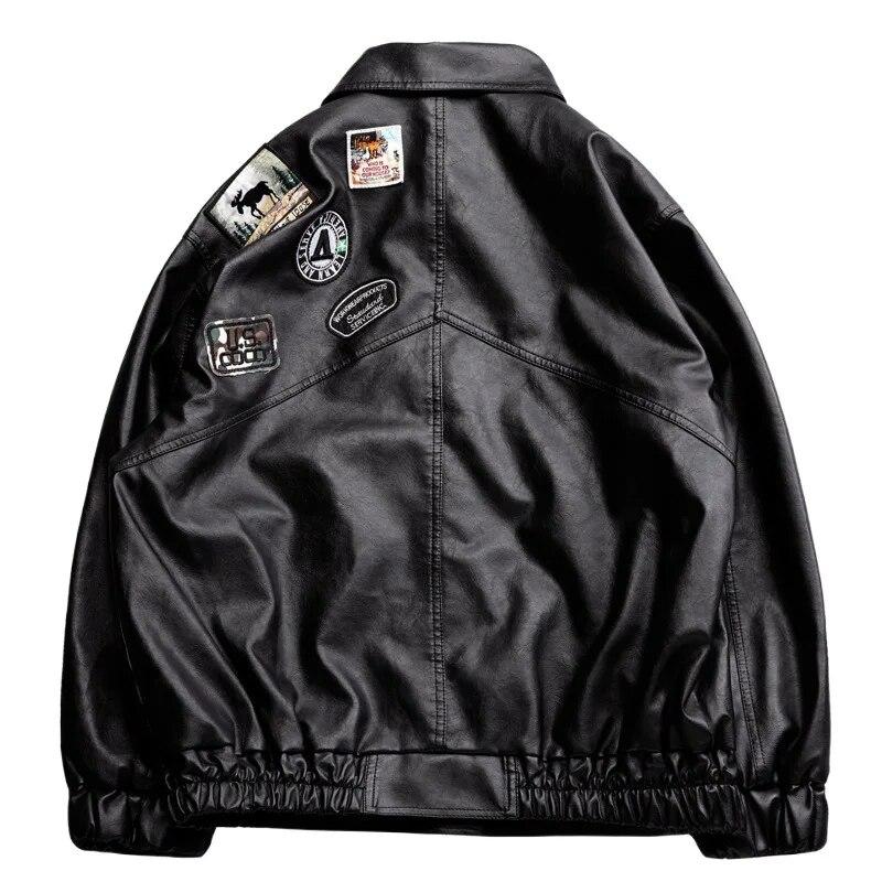 

Autumn Leather Jacket Men Fleece Motorcycle PU Leahter Jackets Male Turndown Collar Casual Windbreaker Ropa De Hombre Coat 3XL