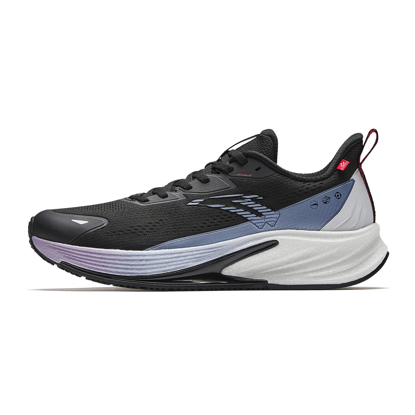 

Anta Rocket 6.0 Comfortable Fabric Low-Top Lightweight Running Shoes Men sneaker Basic-Black Metallic-Bright-Blue Paper-White 912615596-1 42