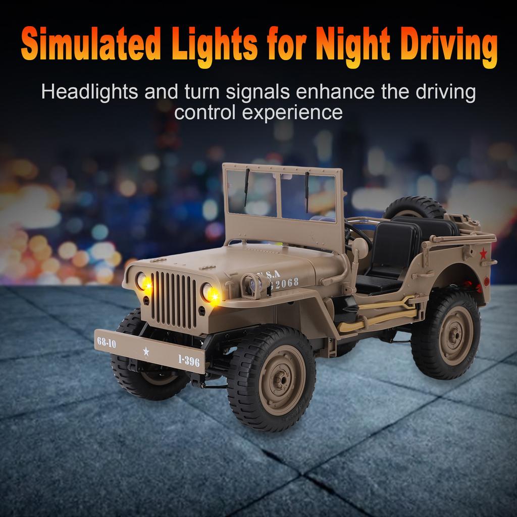 Remote Control Car, 2.4Ghz 4WD Off Road Vehicle with Lights, 1:10 All Terrain Electric Toy for Adult Kid Boy Yellow 1