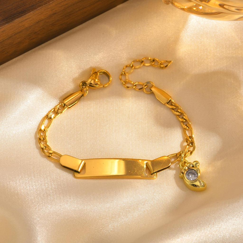 Personalize Baby Bracelet Anti Allergy Stainless Steel Custom Name ID  Newborn Infant Baptism Bracelets Love Gifts