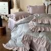 Cotton Bedding Four-piece Rose Printing Skin-friendly Breathable Comfortable Quilt Cover Bed Sheet Pillowcase Kit