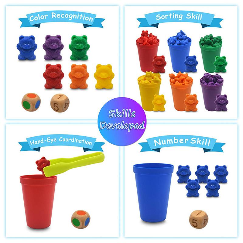 Montessori Rainbow Weight Bear Zabawki dla dzieci Sorter kolorów Materiał do liczenia Gra edukacyjna z matematyką Zabawki edukacyjne dla dzieci Nowe