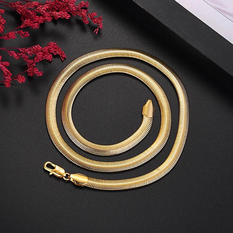 New charms 18K gold color does not fade classy 6MM snake bone Necklaces for Men Women Fashion party Jewelry Christmas gifts