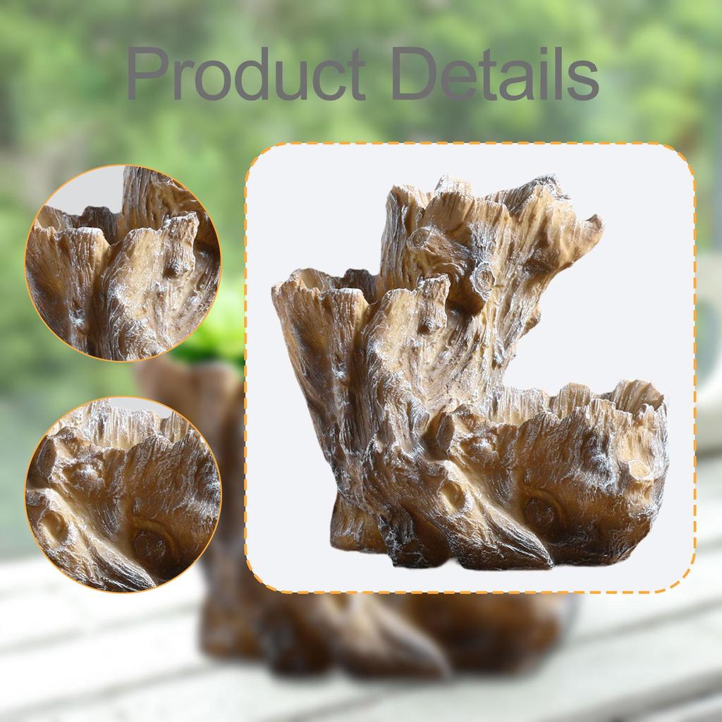 Planter Pot Artificial Driftwood Container for Office Garden Living Room