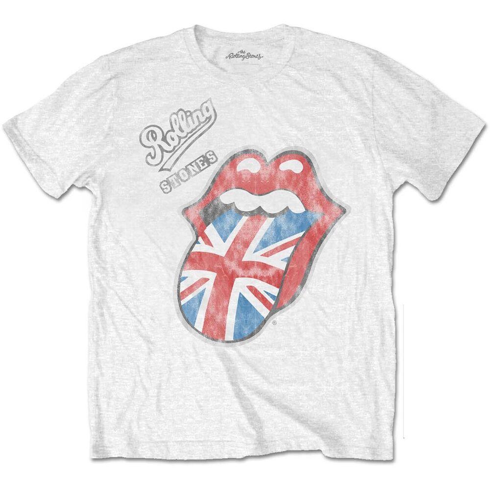 

Белая футболка унисекс The Rolling Stones British Tongue S