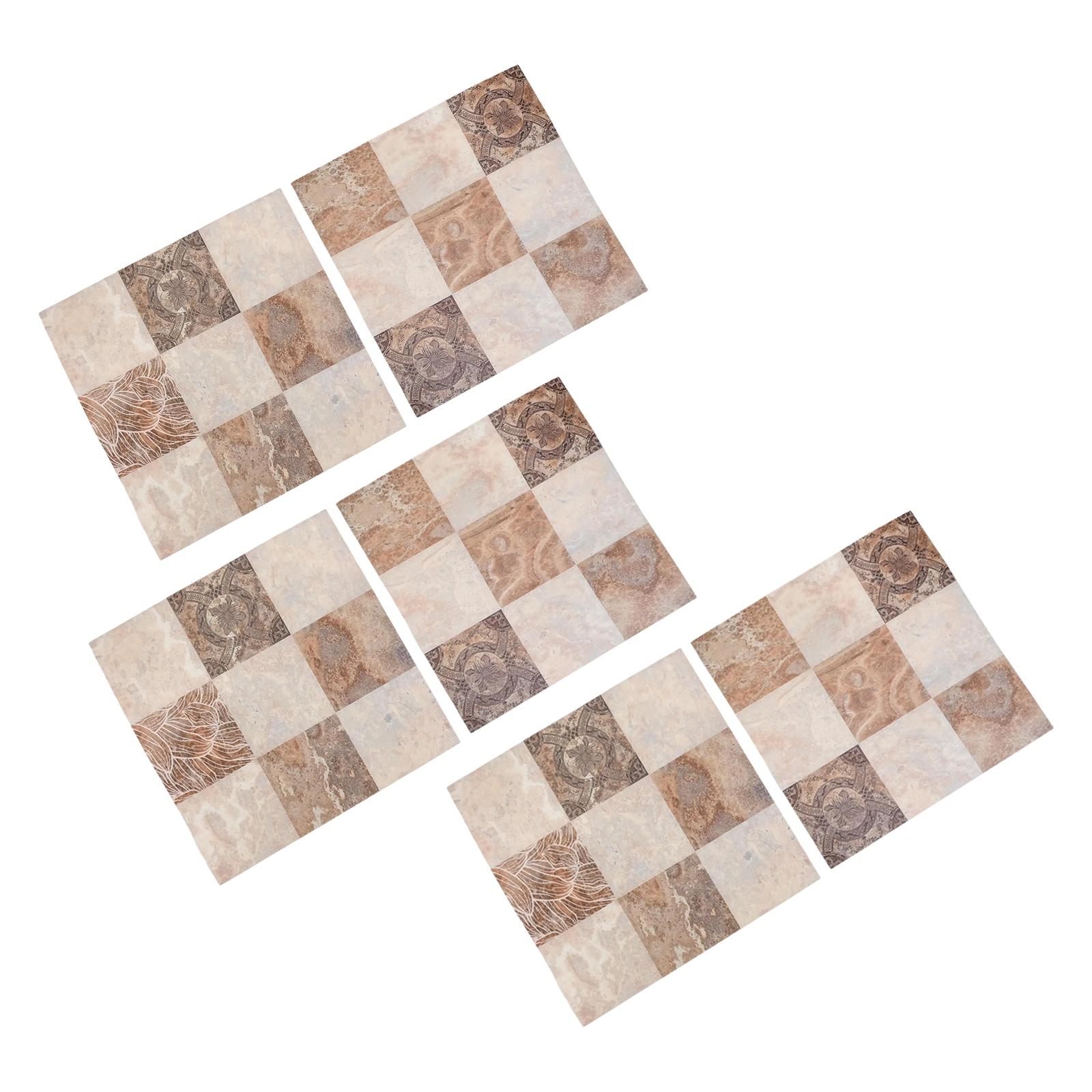 

6PCS Imitation Tile Wall Sticker Self-Adhesive Wall Sticker Waterproof Anti-Oil Home Decoration For Bathroom Kitchen Bedroom