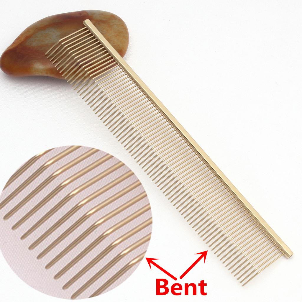 Professional Simple Pet Grooming Comb Copper Handle Dog Cat Deshedding Slicker Hair Removal 7817 Undercoat Rake Massage Brush
