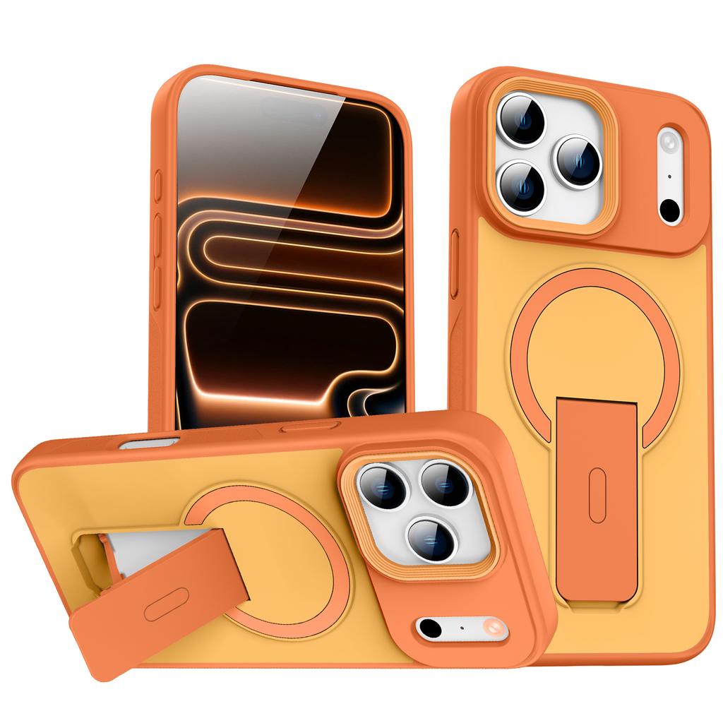 Magnetic Invisible Stand Protective for  Case for For Iphone 17 Air 12 1 14 13 16 Pro Max Plus Matte Shockproof Cover