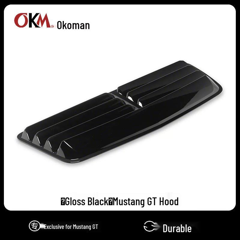 Modifizierter Motorhauben-Lufteinlass für den 2024 Ford Mustang S650 mit hohen und niedrigen Haubenaufklebern