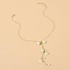 Pearl Lilies of The Valley Necklace Bracelet Bellflower Ankle Chain Chic Flowers Jewelry Set  Women