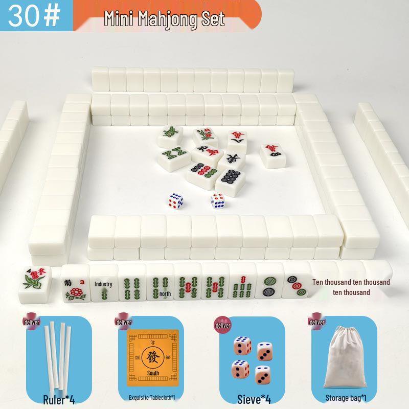 Compact Hand-Rubbed Mini Mahjong Set for Travel & Outdoor Use