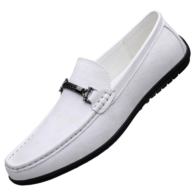Business Social Genuine Leather Loafers Mens Design Spring Fashion Slip on Casual Shoes Adult Male Footwear Handmade Boat Shoes
