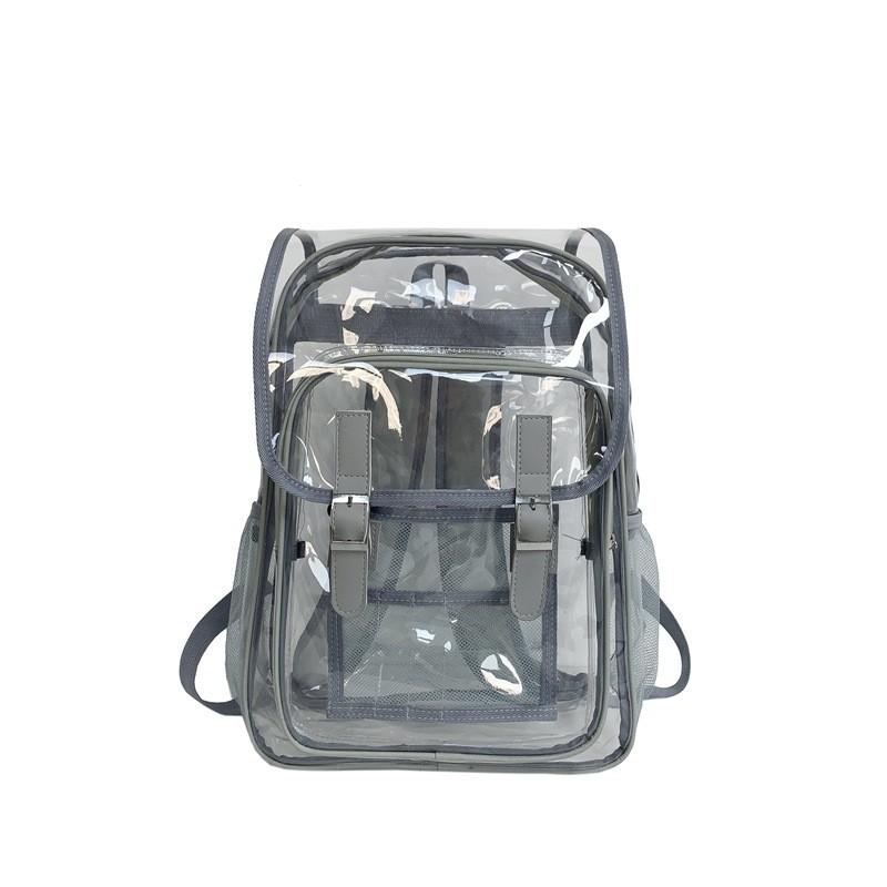 Pvc Transparent Flap Backpack With Waterproof Design For Travel And Sports Use