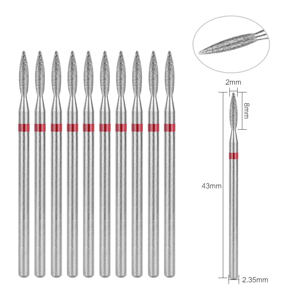 10 pezzi/s Punte per Fresa per Unghie Diamantate Fresa Pulisci Cuticole per Manicure Pedicure Frese Elettriche Punte Accessorio per Unghie