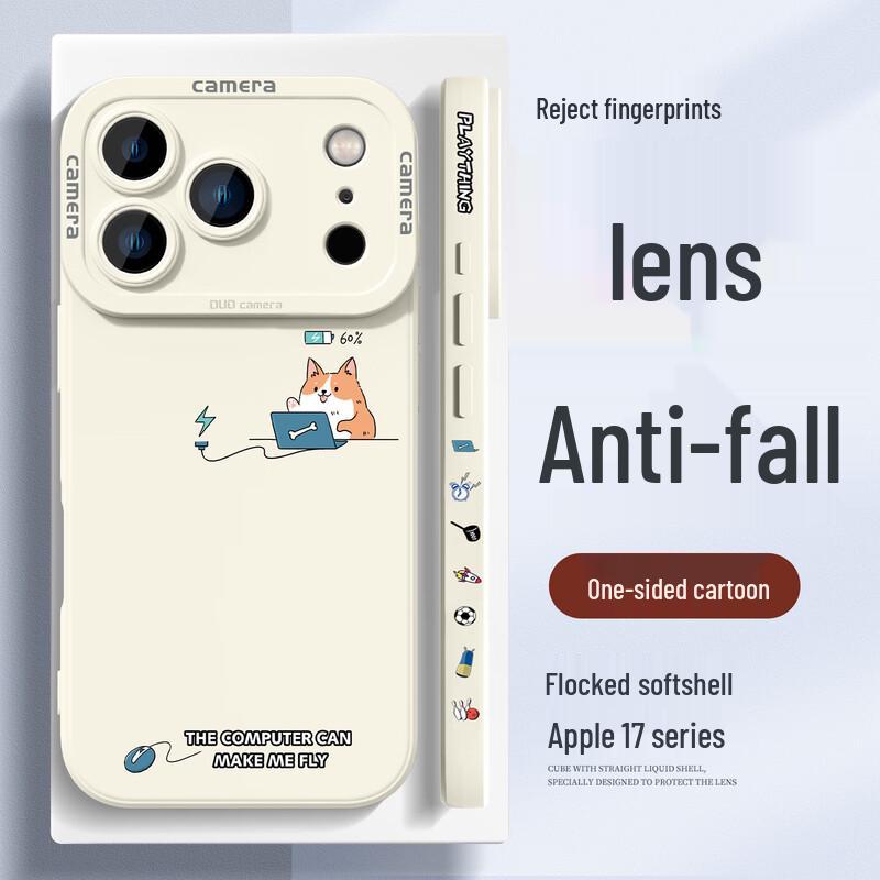 Cartoon Anti-Fall Soft Silicone iPhone Case with Full Lens Protection