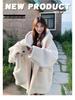 Korean Style Women's Winter Lambswool Coat, Hooded and Thickened for a Warm, Slim Look