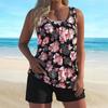 Costume da Bagno Tankini Estivo Due Pezzi Canotta da Donna Costume da Bagno a Quattro Angoli Taglia Grande