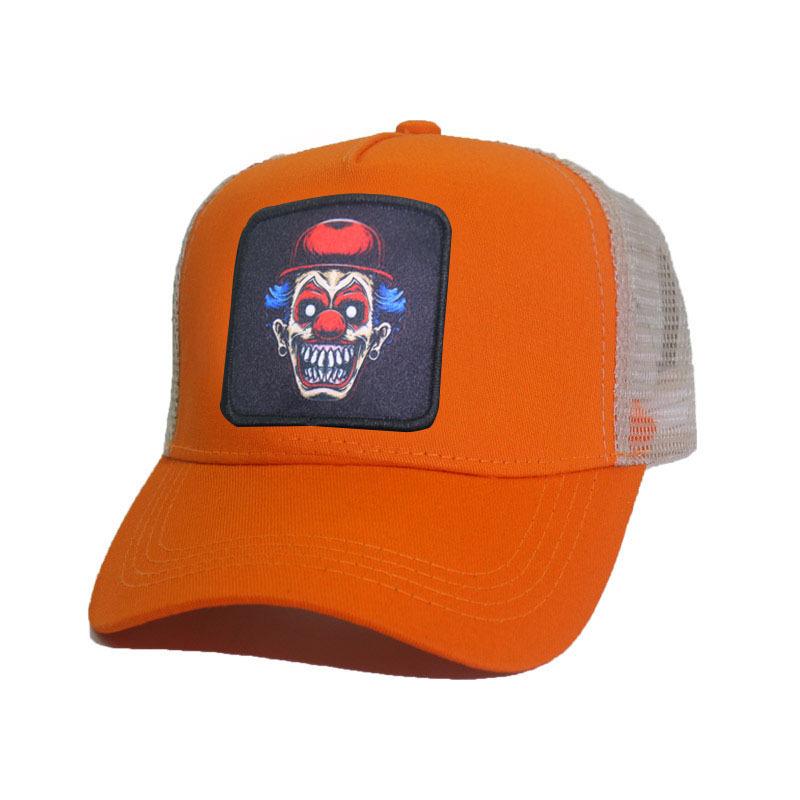 Trendy Fashionableable Clown Embroidery Stitched Baseball Cap For Men And Women, Backless Hip-Hop Hat, Summer Breathable Mesh Sun Gorras Unisex Str