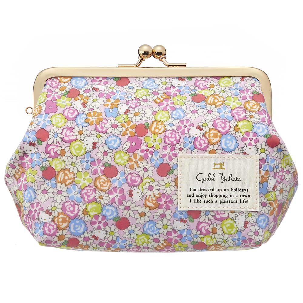 Made In Makeup Pouch with Hello Sanrio and Liberty Floral Picking Stylish, Japan, Clasp-Closed Kitty, Characters, Design. [Cyalel Yahata] (Apple