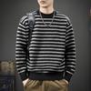 2025 Men's Striped Heavy Gauge Sweater: Autumn/Winter Long Sleeve Knit Base Layer