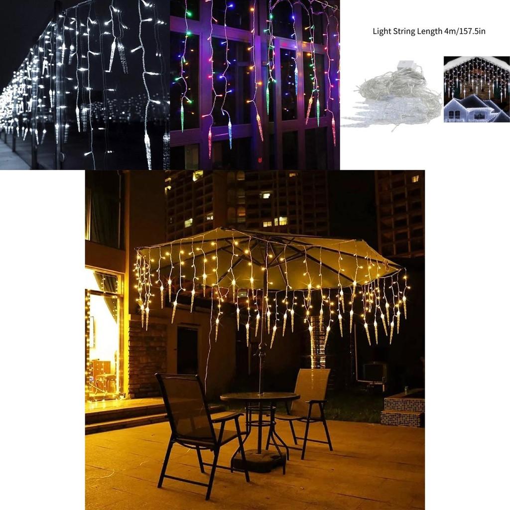 Beautiful Led Icicle String Lights For Holiday Decor Featuring Multiple Color Variations And 96 Led Bulbs