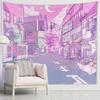 Pink Moonlight Tapestry Moon Night Japanese Wall Hanging Aesthetic Bedroom Decor College Dorm Home Decor Perfect Cozy Room Vibes