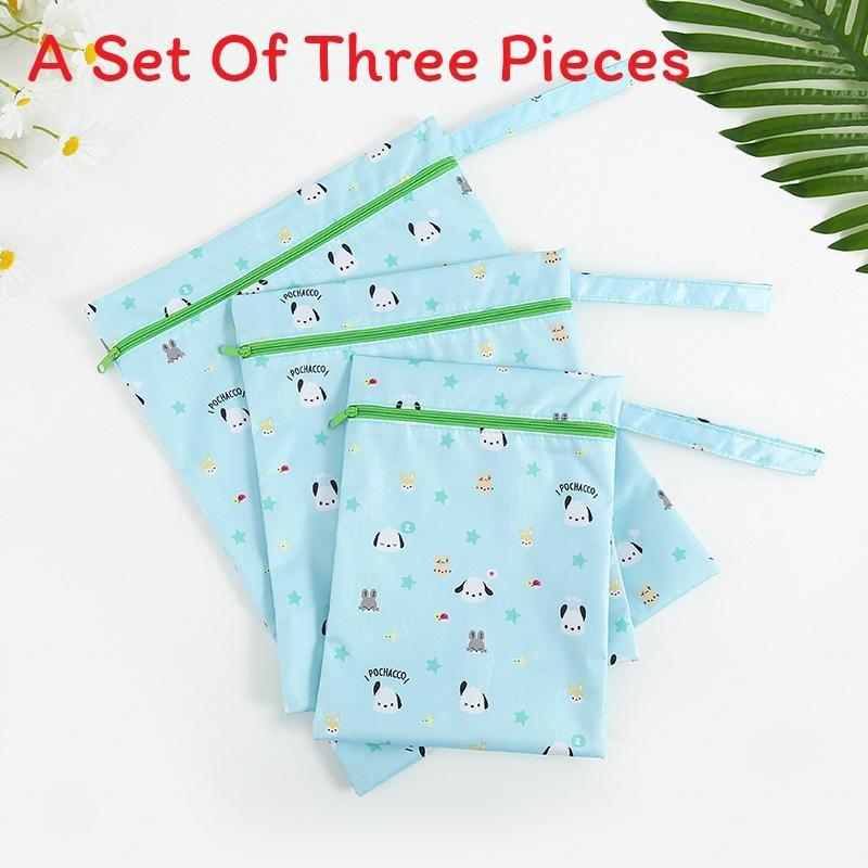 Cute Hello Kitty Kuromi My Melody Pattern Travel Storage Bag Set With Waterproof Material And Multiuse Functionality