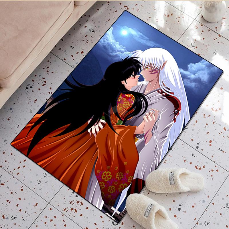 1Pc Inuyasha Print Rug - Home Decoration Carpet For Living Room Bedroom Flooring Computer Chair Area Rug