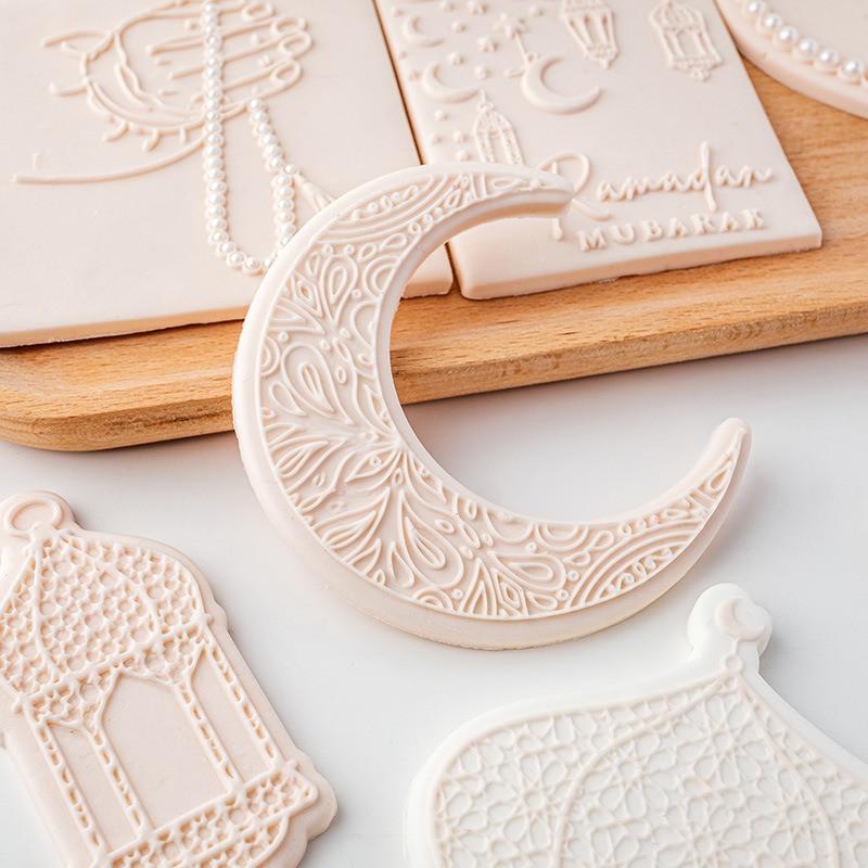 3D Eid Mubarak Ausstecher Ramadan Dessert Kuchen Dekorative Mond Fondant Keks Prägestempel Form Islamisches Muslimisches Backwerkzeug