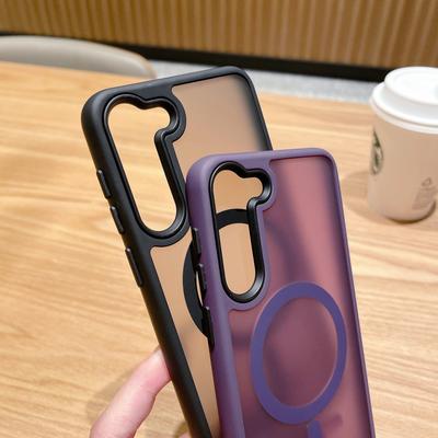 Soft Color Skin Sensitive Magnetic Suction Suitable for Samsung S24ultra Mobile Phone Case Wireless Charging S25plus Matte Protective Case