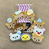 Rilakkuma Bär und kleines gelbes Küken Plüschtier Tasche Anstecknadel Schlüsselanhänger Für Kinder