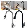 Kitchen Faucets Brushed Nickel Pull Out Kitchen Sink Water Tap Deck Mounted Mixer Stream Sprayer Head Hot Cold Taps Sliver