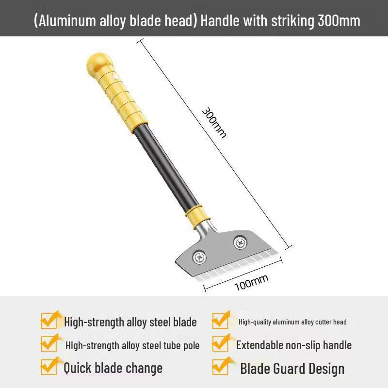 Multi-functional Cleaning Tool: Aluminum Alloy Scraper for Glass, Putty, and Grout Removal
